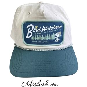 Bioworld Peanuts Snoopy Woodstock Bird Watchers Snapback Golfer Rope OSFM NWT